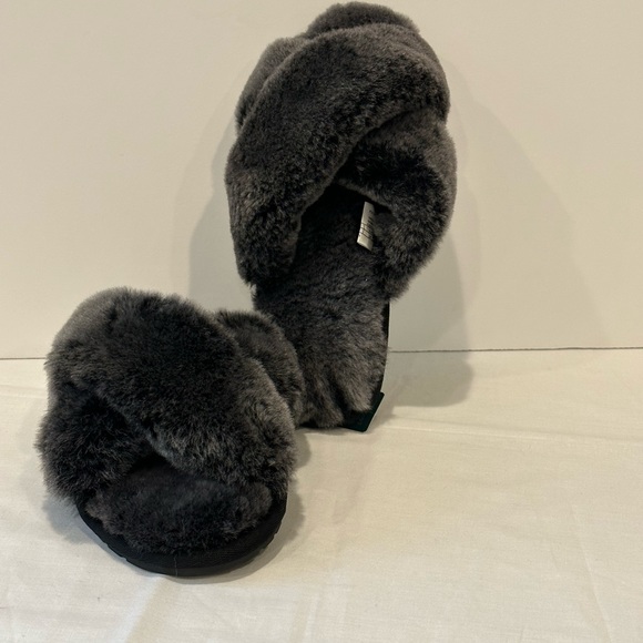 EMU Australia fur sandals slippers gray size 8 - Picture 2 of 5